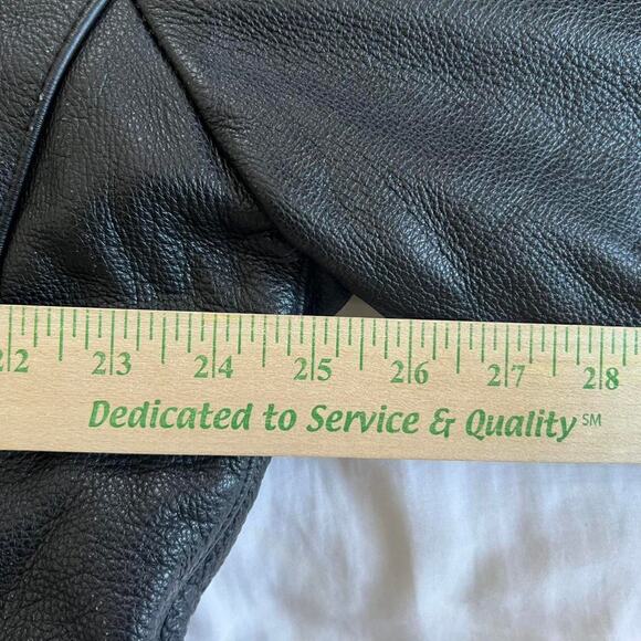 Vintage Black Biker Leather Jacket 25x25.5” - Picture 5 of 8